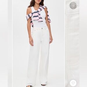 PARKE white wide leg jeans